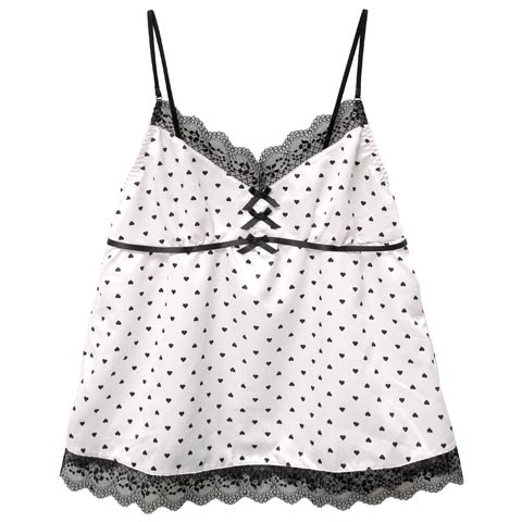 2/23新作!プリティーハートサテンベビードール(アイボリー-M)