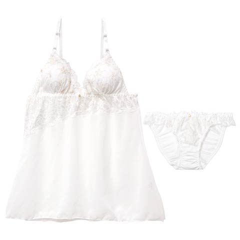 10/24新作!ノーブルシアーブロッサムベビードール(ホワイト-M)