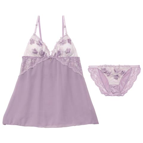 2/23新作!エレガンスシアーフルールベビードール(パープル-M)