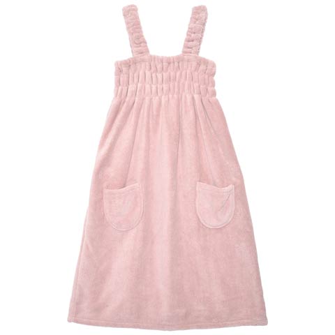 ギャザータオルノースリーブバスローブ(ピンク-フリー)