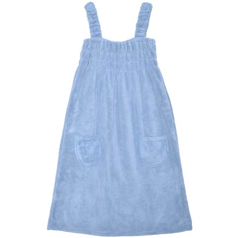 ギャザータオルノースリーブバスローブ(ブルー-フリー)