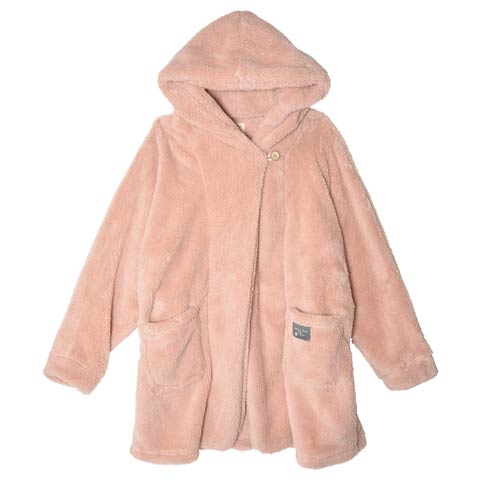 シープタッチフート付きガウンルームウェア(ピンク-フリー)