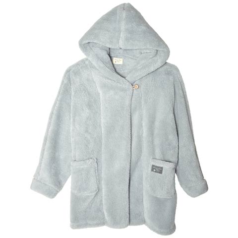 シープタッチフート付きガウンルームウェア(サックス-フリー)