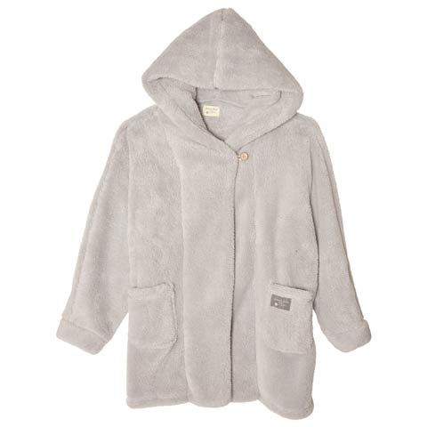 シープタッチフート付きガウンルームウェア(ライトグレー-フリー)