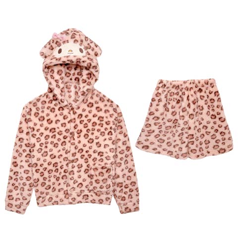 もこもこマイメロヒョウ柄ショートパンツセット(ブラウン-M)