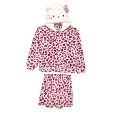 もこもこキティヒョウ柄ショートパンツセット(ピンク-M)