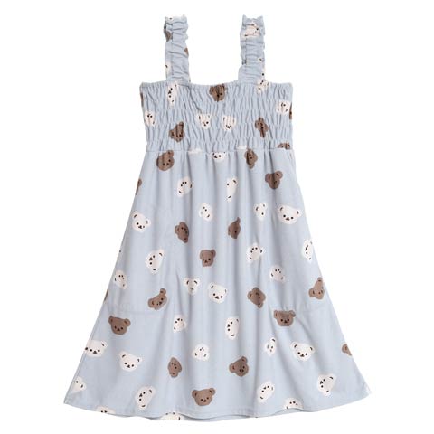 ファンシープリントノースリーブワンピースルームウェア［12H限定2］(ブルー-ML)