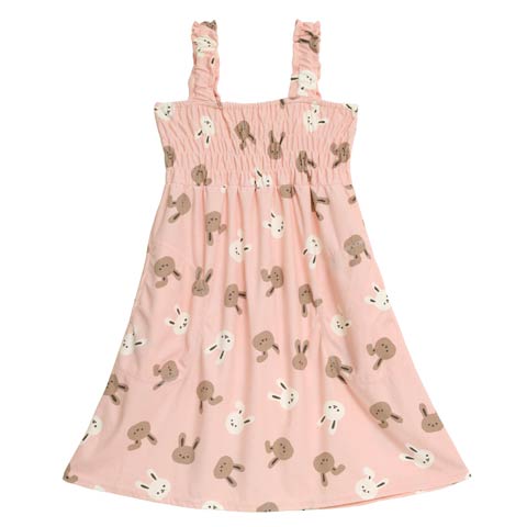 ファンシープリントノースリーブワンピースルームウェア［12H限定2］(コーラルピンク-ML)