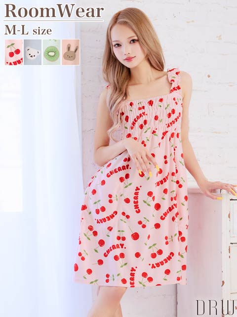 ファンシープリントノースリーブワンピースルームウェア［均一セール］