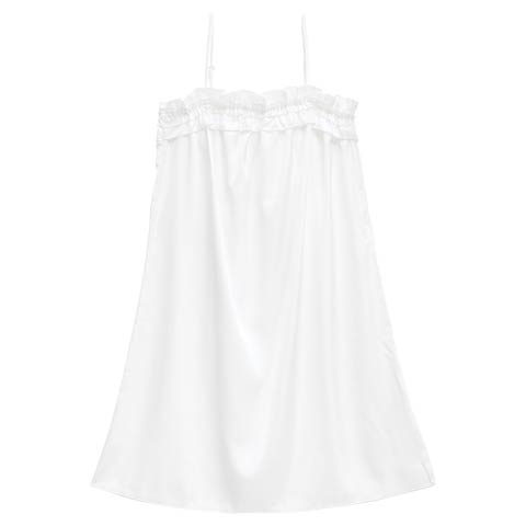 フェミニンフリルキャミワンピースルームウェア(ホワイト-フリー)