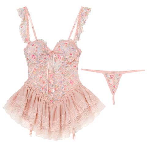 10/6新作!ラブリーブロッサムベビードール(ピンク-M)