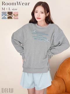 11/28新作!リボンロゴ裏起毛スウェットルームウェア