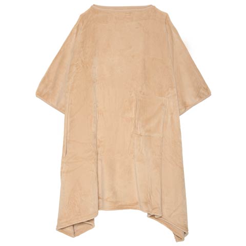 11/12新作!ポケット付きモコモコ着るブランケット(ベージュ-フリー)