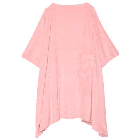 11/12新作!ポケット付きモコモコ着るブランケット(ピンク-フリー)