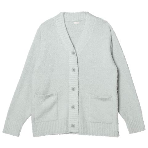 11/21新作!ワンカラーふわふわVネック長袖カーディガンルームウェア(ミント-M)