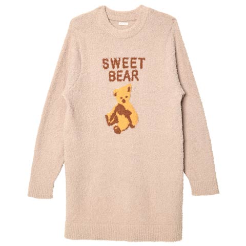 11/24新作!スウィートモールニットワンピースルームウェア(モカ-M)