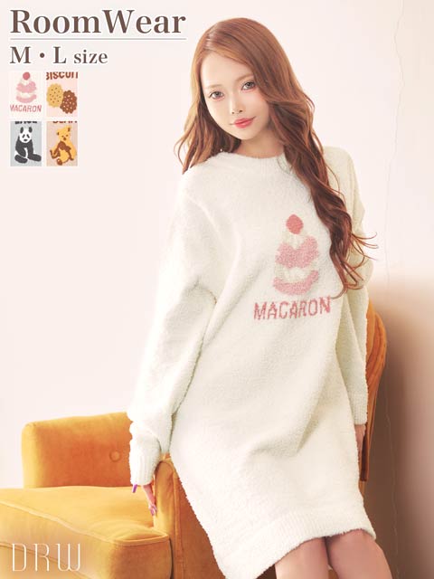11/24新作!スウィートモールニットワンピースルームウェア