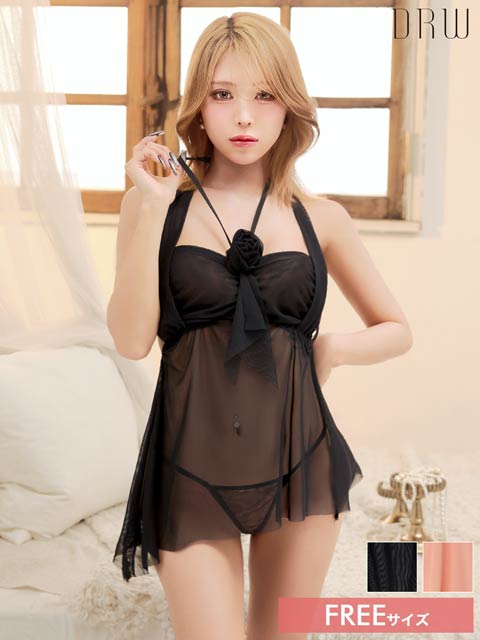 2/4新作!ミステリアスローズチュールベビードール