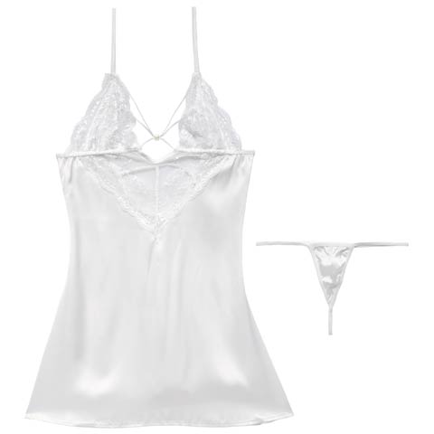 4/8新作!パールクロスコードベビードール(ホワイト-フリー)