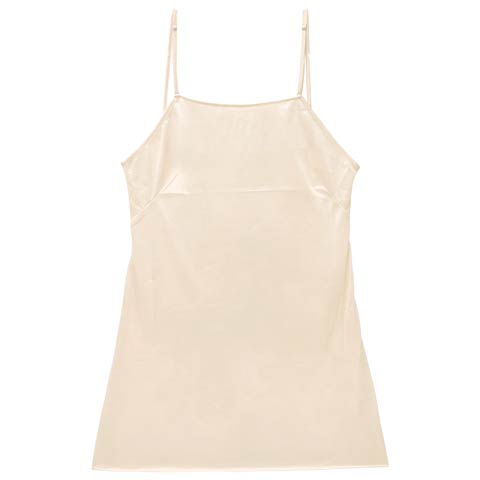 11/13再販!ワンカラーシアーフレアキャミスリップ(クリーム-M)