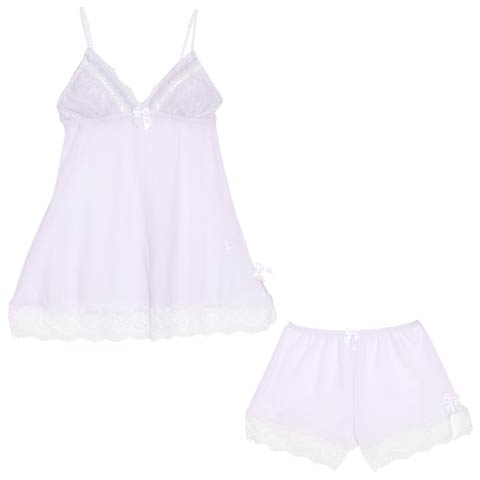 ピュアリーリボンレースベビードール[おそろいベビードール](ラベンダー-M)