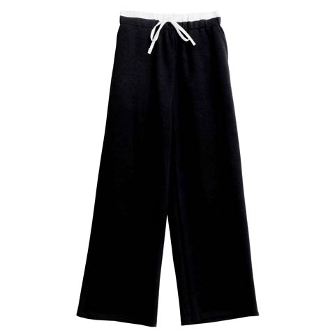 ダブルウエストロングパンツ単品(ブラック-M)