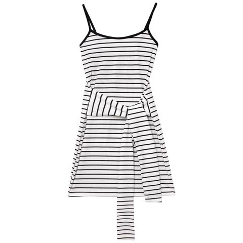 キャミソールウエストノットボーダーワンピース［12H限定1］(ホワイト-フリー)