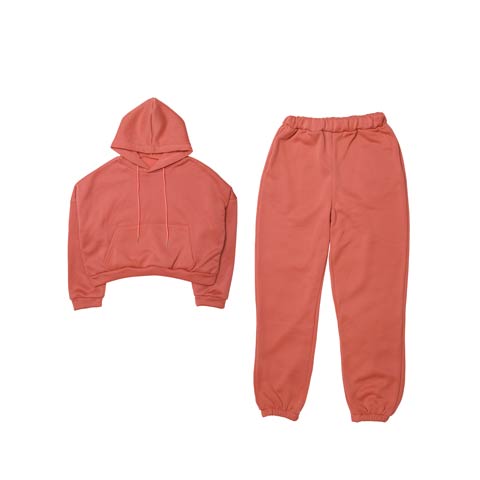 10/6新作!スウェットフーディートップス&ロングパンツルームウェア(オレンジ-フリー)
