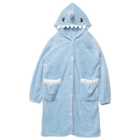 12/24新作!もこもこフードシャークルームウェア(ブルー-フリー)