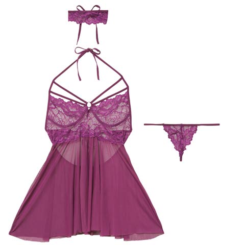 12/10新作!シークレットコードベビードール(パープル-フリー)