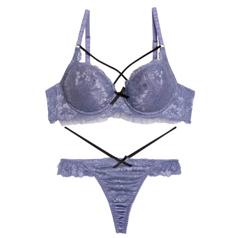 レーシィロマンスコードブラジャー&バック透けTバックショーツ［大人気］［12H限定2］(ブルー-A70/ショーツM)