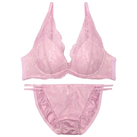 【かとゆり着用】ラフィネブロッサムレースブラジャー&フルバックショーツ［激売れ］［週替］[スーパーセール](ピンク-A70/ショーツM)