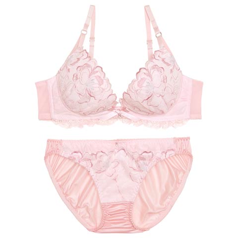 ヴィーナスフルールエンブロイダリーブラジャー&フルバックショーツ［大人気］(ピンク-B65/ショーツM)