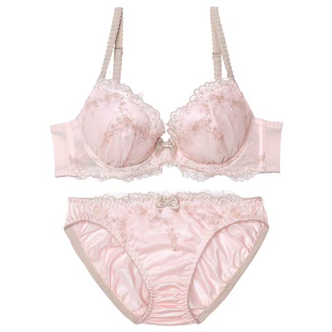 12/1新作!アンティークフェミニンアーチブラジャー&フルバックショーツ［大人気］(ピンク-B65/ショーツM)