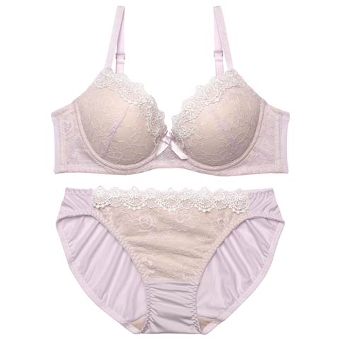 10/8新作!ケミカルダスティレースブラジャー&フルバックショーツ［激売れ］［12H限定2］(ラベンダー-A65/ショーツM)