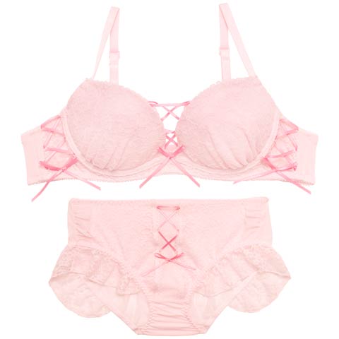 スウィートフルール2.5cmパットW盛り育乳脇高ブラジャー&フルバック&Tバックショーツ