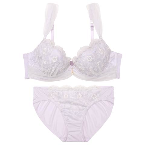 ロマンスチュールフィットブラジャー&フルバックショーツ［週末セール］(ラベンダー-A70/ショーツM)