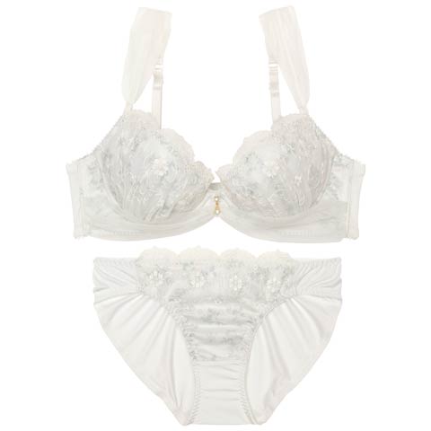 ロマンスチュールフィットブラジャー&フルバックショーツ［週末セール］(ミント-A70/ショーツM)