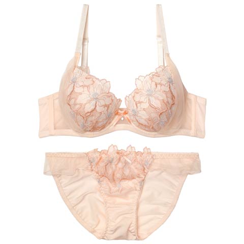 ルミナスチュールブロッサムブラジャー&フルバックショーツ［激売れ］［週替］[スーパーセール](オレンジ-A65/ショーツM)