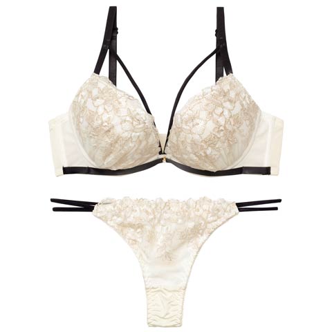 3/6新作!【三上悠亜着用】ミスティロゼコードブラジャー＆Tバックショーツ［激売れ］(アイボリー-A65/ショーツM)