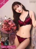 【三上悠亜着用】【GHサイズ】ジュエルリボンレースアップ育乳脇高ブラジャー&サイド紐Tバックショーツ