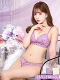 【三上悠亜着用】【EFサイズ】クロスリボンレース育乳脇高ブラジャー&バック透けフルバックショーツ