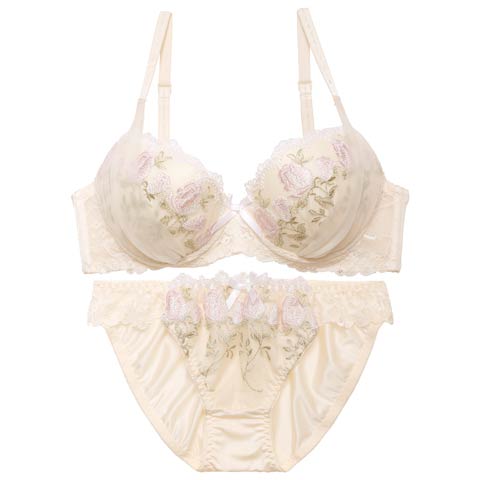 クラシックチュールチューリップブラジャー&フルバックショーツ［激売れ］［週替］[スーパーセール](クリーム-A70/ショーツM)