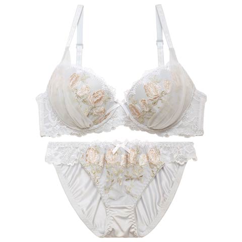 クラシックチュールチューリップブラジャー&フルバックショーツ［激売れ］［週替］[スーパーセール](ブルーグレー-A70/ショーツM)