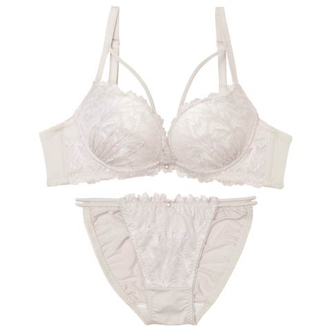 グロリアスコードレースブラジャー&フルバックショーツ［激売れ］(グレー-A70/ショーツM)