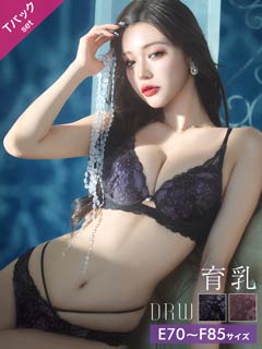 12/18再販!【EFサイズ】オールレースカットストリング育乳脇高ブラジャー&バック透けTバックショーツ［大人気］