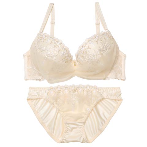 10/25再販!【EFサイズ】ゴシックチュールシャンデリアブラジャー&フルバックショーツ［大人気］［週末セール］(クリーム-E70/ショーツM)
