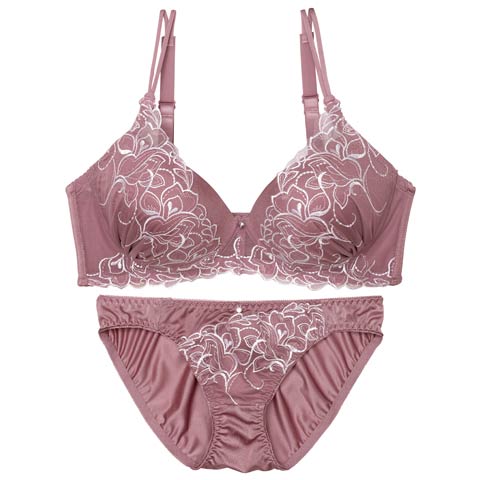 【EFサイズ】ラディアントエンブロイダリーブラジャー&フルバックショーツ［大人気］(ピンク-E70/ショーツM)