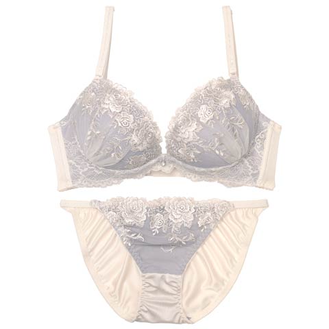 9/11再販!ドルチェミスティーローズ育乳脇高ブラジャー&フルバックショーツ［激売れ］(クリーム-A70/ショーツM)