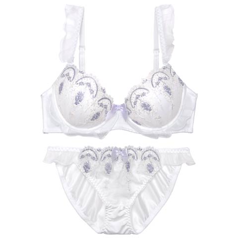 メルティフリルアーチブラジャー&フルバックショーツ［激売れ］［週替］[スーパーセール](ホワイト-A70/ショーツM)